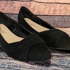 Black Velvet Point Toe Flats